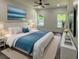 Bright bedroom featuring a bed with elegant blue accents and decor at 556 Paines Nw Ave, Atlanta, GA 30318