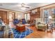 Cozy living room with hardwood floors, fireplace, and comfortable seating arrangements at 3472 Honeycomb Se Dr, Conyers, GA 30094