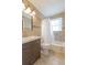 Clean bathroom, featuring a shower/tub combo and updated vanity at 1110 1St Nw St, Atlanta, GA 30318