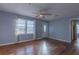 Hardwood floors and light blue walls in living room at 1110 1St Nw St, Atlanta, GA 30318