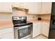Kitchen features stainless steel appliances and white cabinets at 95 Brandon Dr, Covington, GA 30016