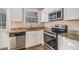 Modern kitchen with white cabinets and granite countertops at 1903 Wildwood Dr, Decatur, GA 30032