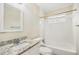 Clean bathroom with granite countertop and white subway tile at 2352 Scotty Cir, Decatur, GA 30032