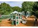 Modern playground structure for , with slides and climbing areas at 505 Blue Mountain Rise, Canton, GA 30114