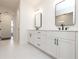 Modern bathroom with white cabinets and black hardware at 488 Broom Dr, Cumming, GA 30040