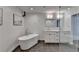 Elegant bathroom with a freestanding tub and double vanity at 260 18Th Nw St # 10203, Atlanta, GA 30363