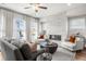 Inviting living room with ample natural light, a modern fireplace, and comfortable seating at 3256 Durston Ct, Dacula, GA 30019
