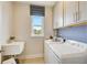 Convenient laundry room with washer, dryer, and sink at 131 Bennett Farm Dr, Loganville, GA 30052