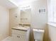 Clean basement bathroom with granite countertop and updated vanity at 2617 Miriam Ln, Decatur, GA 30032