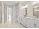 Spa-like bathroom with double vanity and large shower at 507 Pearl St, Cumming, GA 30040