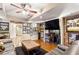 Finished basement game room with large screen TV at 9706 Spyglass Dr, Villa Rica, GA 30180