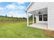 A covered patio area is featured in the backyard with view of fence line at 515 Pearl St, Cumming, GA 30040