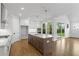 Modern kitchen with white cabinets, a large island, and stainless steel appliances at 515 Pearl St, Cumming, GA 30040