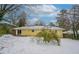 Yellow house backyard view with snow and trees at 3211 Sandusky Dr, Decatur, GA 30032