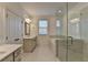 Spa-like bathroom with soaking tub, walk-in shower, and double vanity at 3528 Myron Pl, Suwanee, GA 30024