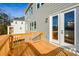 Back deck with access from the house and a view of neighboring homes at 5435 Crestline View Rd, Cumming, GA 30028