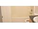 Bathroom with shower/tub combo and wood vanity at 32 Peachtree St # 403, Atlanta, GA 30303