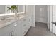 Modern bathroom with white cabinets, double vanity, and grey tile floors at 456 Parkway Ne Dr # 12, Atlanta, GA 30308