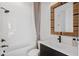 Clean bathroom, featuring a bathtub, shower, and updated vanity at 960 Bibbs Nw Cir # 2, Atlanta, GA 30318