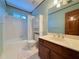 Full bathroom with tub, shower and vanity at 215 Heirloom Ct, Alpharetta, GA 30022