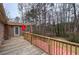 Deck overlooking backyard with wooded area at 4225 Parkridge Dr, Powder Springs, GA 30127