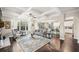 Bright and airy living room with coffered ceilings, hardwood floors, and fireplace at 9475 Dunmoore Dr, Cumming, GA 30028