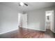 Bright bedroom with hardwood floors and ceiling fan at 1867 Myrtle Sw Dr # 26, Atlanta, GA 30311