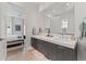 Double vanity bathroom with a large mirror and bedroom view at 1494 Red Fox Ne Dr # D, Atlanta, GA 30306