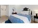Bright bedroom with a blue and white comforter and built-in shelving at 1494 Red Fox Ne Dr # D, Atlanta, GA 30306