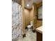 Small bathroom with shower, toilet and tile floor at 3639 Holly Springs Rd, Rockmart, GA 30153