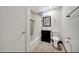 Bathroom with shower/tub combo and dark vanity at 3142 Reeves Se St, Smyrna, GA 30080