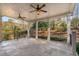 Large covered porch overlooking backyard at 5905 Kayron Dr, Atlanta, GA 30328