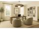 Stylish home office with natural light, modern decor, and a cozy seating area at 9032 Selborne Ln, Chattahoochee Hills, GA 30268