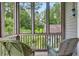 Cozy screened porch overlooking landscaped backyard provides a relaxing outdoor retreat with shade and privacy at 9032 Selborne Ln, Chattahoochee Hills, GA 30268