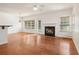 Living room with hardwood floors and a fireplace at 3136 Mercer University Dr # 6, Chamblee, GA 30341