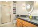 Simple bathroom with a shower/tub combo and built-in shelving at 824 Amsterdam Ne Ave, Atlanta, GA 30306