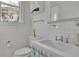 Clean bathroom, featuring white subway tile and a pedestal sink at 51 Peachtree Memorial Nw Dr # 4, Atlanta, GA 30309