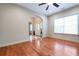 Living room with hardwood floors and view of entryway at 4050 Old Fairburn Rd, Atlanta, GA 30349