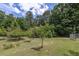 Spacious backyard with fruit trees and a fenced area at 675 Jack Page Ln, Canton, GA 30115