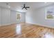 Spacious bedroom with hardwood floors and ceiling fan at 2571 Sharondale Ne Dr, Atlanta, GA 30305