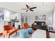Open living room with modern decor and kitchen access at 5029 David Pl, Smyrna, GA 30082