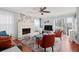 Spacious living room with fireplace and hardwood floors at 5029 David Pl, Smyrna, GA 30082