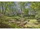 Stone patio and terraced garden in a wooded backyard setting at 4750 Rebel Trl, Atlanta, GA 30327