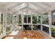 Sunroom with vaulted ceiling, skylights and hardwood floors at 4750 Rebel Trl, Atlanta, GA 30327