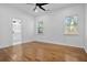 Bright bedroom with hardwood floors, ceiling fan and en-suite bathroom at 1273 Oakland Sw Ter, Atlanta, GA 30310