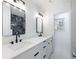 Modern bathroom with double vanity and marble shower at 4925 Erin Rd, Atlanta, GA 30331