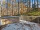 Deck with wooden railing and view of trees at 4925 Erin Rd, Atlanta, GA 30331