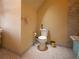 Bathroom with toilet and hexagon tile floor at 75 Rivercreek Xing, Kingston, GA 30145