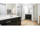 Clean bathroom with double vanity and tile flooring at 928 Buckhorn Bnd, Locust Grove, GA 30248
