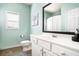 Light and airy bathroom with a single vanity at 928 Buckhorn Bnd, Locust Grove, GA 30248